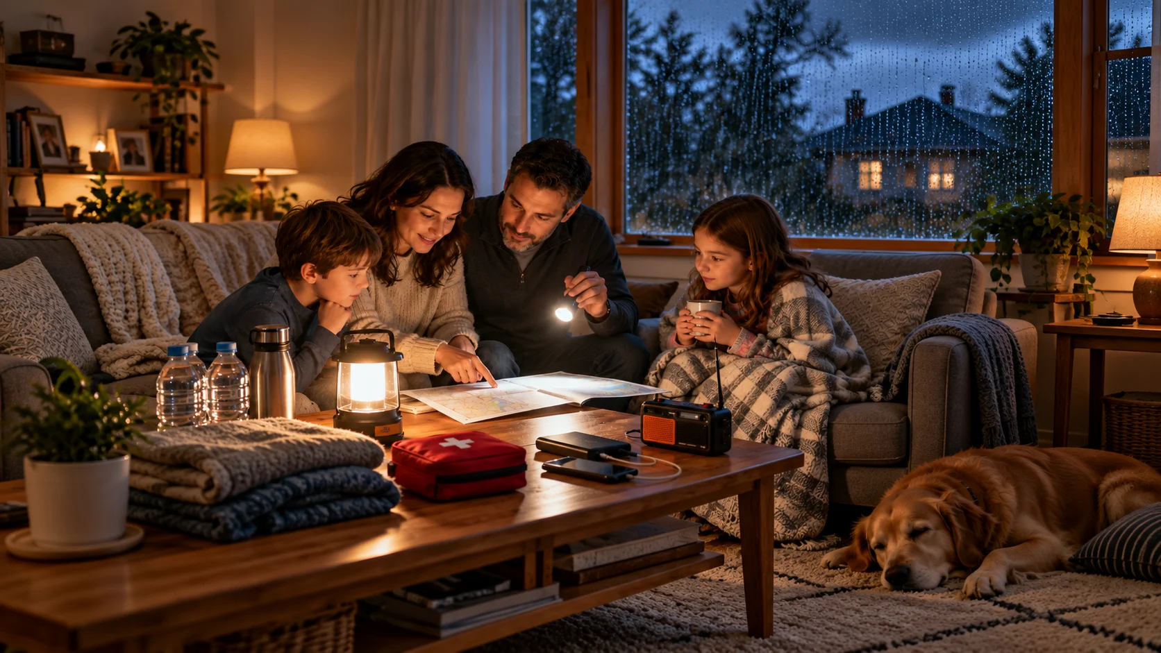 Family preparing together